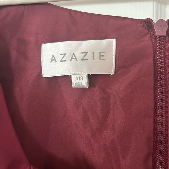 Azazie Leonia Dress sz 18 in Cabernet Chiffon. - Picture 3 of 4
